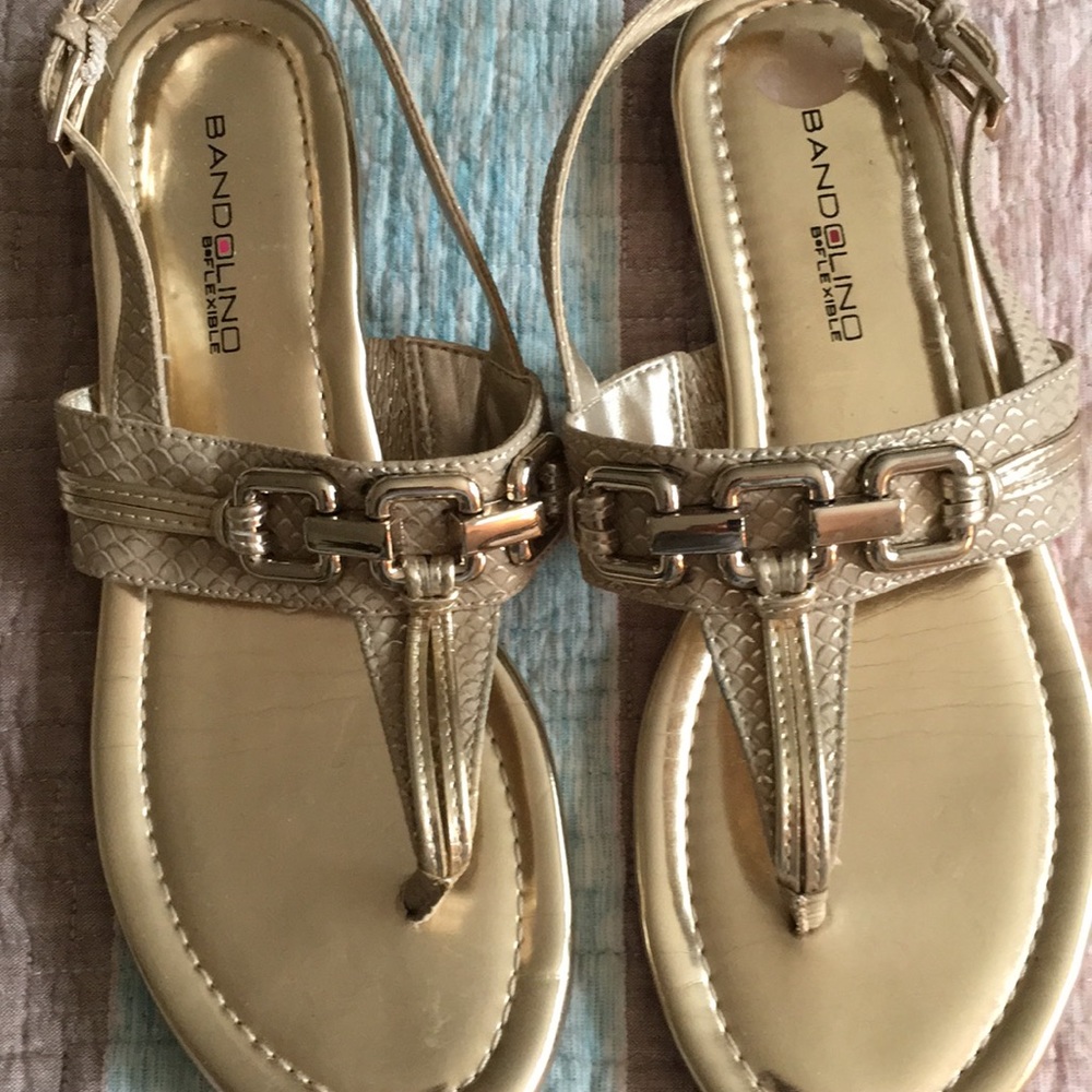 Bandolino Gold Sandals.